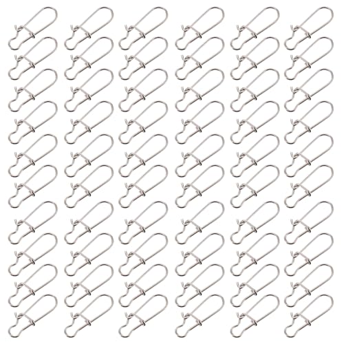 100pcs Stainless Steel Snap Connector Fishing Hooks for Snap Clip for Fishing Gear Accessories