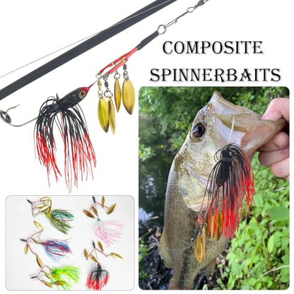 5Pcs Bass Spinner Baits, Spinner Baits for Bass Fishing Hard Metal Buzzbait High-Reflective Alabama Swimbait for Trout Salmon Pike