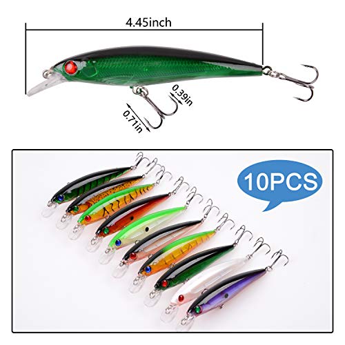Fishing Lures Kit Crankbait Minnow Hard Bait Set Deep Diving Jerkbait Swimbait Popper Pencil Walleye Lures Artificial Fishing Bait for Bass Trout Redfish Saltwater Freshwater Fishing Lure - color: Kit-28pcs