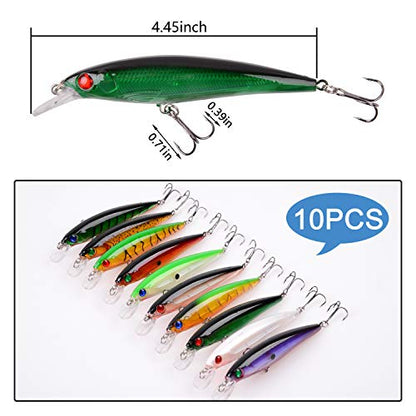 Fishing Lures Kit Crankbait Minnow Hard Bait Set Deep Diving Jerkbait Swimbait Popper Pencil Walleye Lures Artificial Fishing Bait for Bass Trout Redfish Saltwater Freshwater Fishing Lure - color: Kit-28pcs