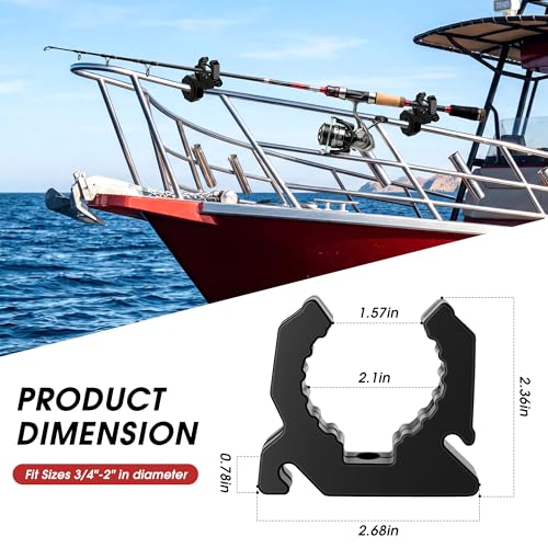 Quick Release Boat Hook Holders Roll Cage Clamp Mount Kit, 1/1.5/1.75 Inch Rubber Clamp Holder for Boat ATV UTV,Secure Mount for Shovel, Fishing Rod, Tools & Off-Road Equipment