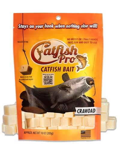 Catfish Pro Catfish Bait - 10oz Bag with 80pcs | Irresistible Scent for Catfish | Mess-Free, Stays On Your Hook When Nothing Else Will | Great for Rod, Reel, Trotline, Jugs & Yoyos Fishing - color: Crawdad