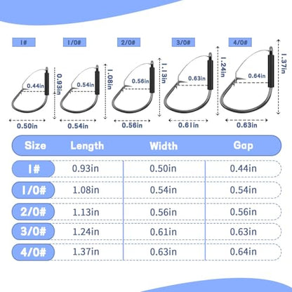 Natufish 25-Pack 2X Strong Weedless Wacky Rig Hooks - Ultra Sharp Neko Rig Circle Weedless Hooks for Bass & Catfish,Saltwater & Freshwater - color: 4/0_25PCS