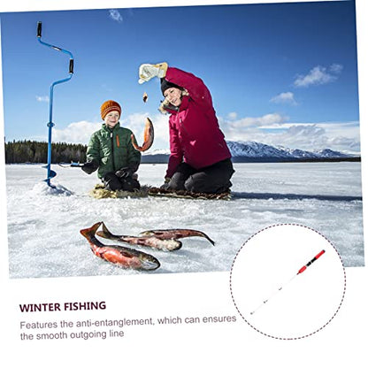 POPETPOP Portable Ice Fishing Rod Lightweight Short Winter Fishing Pole Metal Lure
