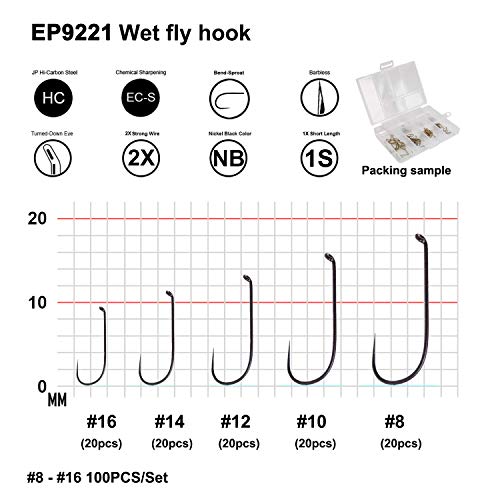 Eupheng Prime Assortment Barbless Fly Fishing Hooks Dry Wet Nymph Streamer Caddis Shrimp Pupea Jig Collection High Carbon Competition