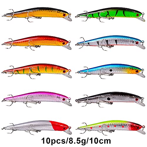 Bass Fishing Lures Kit Set Topwater Hard Baits Minnow Crankbait Pencil VIB Swimbait for Bass Pike Fit Saltwater and Freshwater - color: 560-56pcs