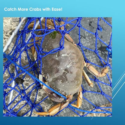 Stainless Collapsible Crab Net with 100ft Rope, Bait Bag, Clip & Ruler – 6 Pieces Portable Crab Trap for Easy Storage – Durable Grid Design for Dock & Pier Crabbing - size: 24 inch