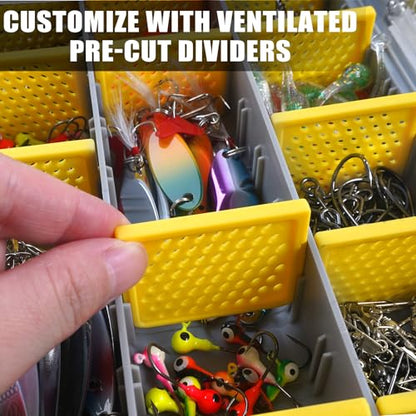 Fishing Tackle Box, Waterproof 3600 3700 Plastic Tackle Box Organizer with Removable Dividers, Fishing Gear Lures Tackle Storage Trays Gifts for Men (3700) - color: 3700(14.1" x 8.9" x 1.9")-1 Pack