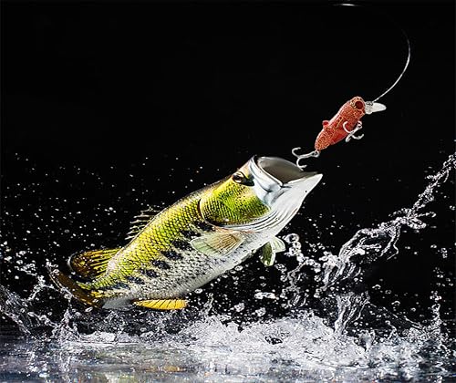 3D Eyes Artificial Crankbait Fishing Lures Kit Jerkbaits for Bass Lures - color: 5pcs grasshopper fat hardbait lures with bill
