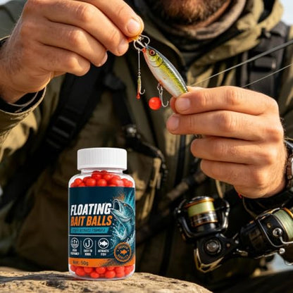 Fish Bait Floating Lure Strike High Buoyancy Floating Bait Pellet Indicator | Bait Balls for High-buoyancy floating bait pellets; fish-attracting formula with Lakes Rivers Sports Outdoors Trout Cod Bass