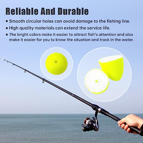80/60/45 PCS Bullet Fishing Foam Floats Snell Float Surf Pompano Rigs Float for Spinner Rig Making Fly Fishing Strike Indicators for Trout Catfish Walleye