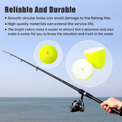 80/60/45 PCS Bullet Fishing Foam Floats Snell Float Surf Pompano Rigs Float for Spinner Rig Making Fly Fishing Strike Indicators for Trout Catfish Walleye