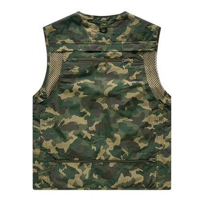 Men's & Youth Outdoor Fishing Vest,Khaki Camo Work Safari Travel Photography Vests,Family Matching Hiking Waistcoat,XL(US XS)