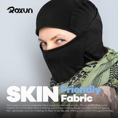 ROXUN Ski Mask Balaclava, Motorcycle Summer Cooling Breathable UV Protector - color: Ace - One Rose Red