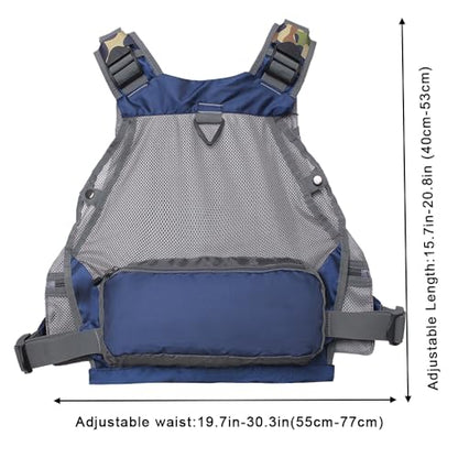 Raprance Fly Fishing Vest Backpack - Adjustable Lightweight and Quick-Dry, with 17 Pocketsfor Trout Bass Saltwate - color: Blue