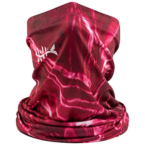 BASSDASH UPF 50+ UV Sun Protection Neck Gaiter Fishing Mask Hunting Kayaking Hiking Cycling Ski Sports - color: Red Dazzle