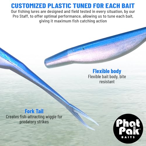 Phat Pak Baits - Drunkin Shad Zoom Super Fluke Style Soft Jerkbait 5" 20ct Soft Plastic Bass Fishing Lure - color: Emerald Shiner