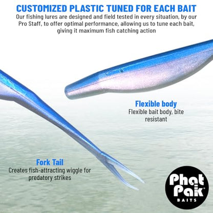 Phat Pak Baits - Drunkin Shad Zoom Super Fluke Style Soft Jerkbait 5" 20ct Soft Plastic Bass Fishing Lure - color: Emerald Shiner