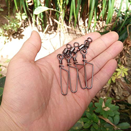 Dr.Fish 30 Pack Barrel Snap Swivels, Barrel Swivels Fishing Tackle Crane Rolling Coast Lock Snap Lure Leader Line Connector Fresh&Saltwater - size: #10-18LB-30 Pack