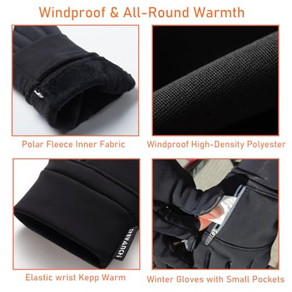 Winter Fingerless Fishing Gloves for Men & Women, Windproof Cold Weather Touchscreen Motorcycle Cycling Gloves for Photography Hunting Driving Ski Running - size: X-Large