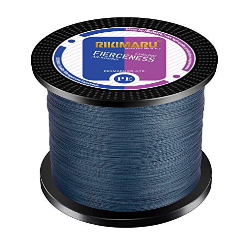 RIKIMARU Braided Fishing Line Abrasion Resistant Superline Zero Stretch&Low Memory Extra Thin Diameter 327-1094 Yds, 4-180LB - color: Dark Gray, size: 327 Yds/0.20mm/25LB