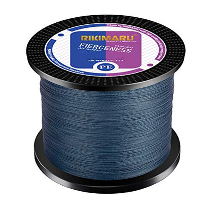 RIKIMARU Braided Fishing Line Abrasion Resistant Superline Zero Stretch&Low Memory Extra Thin Diameter 327-1094 Yds, 4-180LB - color: Dark Gray, size: 327 Yds/0.20mm/25LB