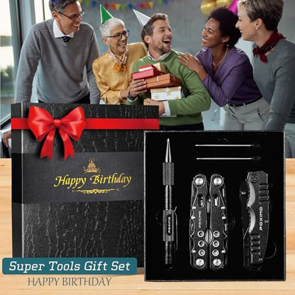 Birthday Gifts, Multitools Gift Set "Happy Birthday" for Birthday, Stocking stuffers Multit-tools Set with Multi-Pliers, Pocket Knife, Tactical Pen, Birthday Gift for Men Women(HAPPY BIRTHDAY) - style: Gift Set "Happy Birthday"