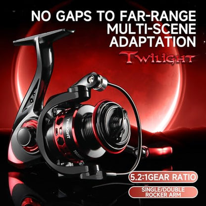 HAUT TON Dolphin Advance Edition Spinning Reel,5.2:1Gear Ratio,22LBS,5+1BB,Backlash Free Bearing,Sealed Drag System,Saltwater,Freshwater Fishing Reels - color: TGR, size: 4000