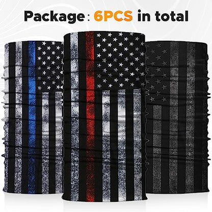JOEYOUNG Headwear, Bandana, Neck Gaiter Head Wrap Headband Balaclava Magic Scarf - color: A-black Flag