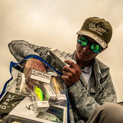 6th Sense BaitZip Pro Bags – Durable Clear Tackle Organizers with Gusseted Bottom & YKK Zippers (Sea Side, 12"x10") - color: Sea Side, size: 12"x10"