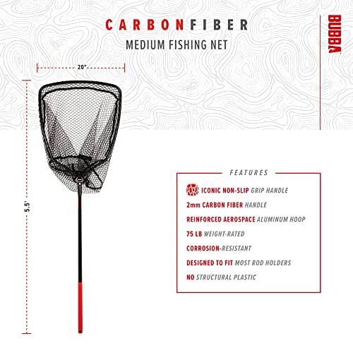 BUBBA Landing Nets with Corrosion Resistant Construction, Non-Slip Grip Handle and Carbon Fiber Shafts for Fishing, Angling, Boating and Outdoors - style: 20 Inch