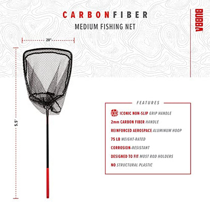 BUBBA Landing Nets with Corrosion Resistant Construction, Non-Slip Grip Handle and Carbon Fiber Shafts for Fishing, Angling, Boating and Outdoors - style: 20 Inch