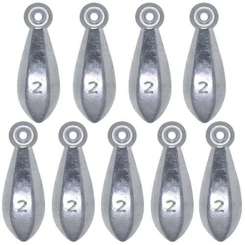 Fishing Weights Sinkers Bullet Fishing Weights Sinkers Ocean Saltwater | Surf Fishing Gear Fishing Assortment 1oz 2oz 3oz 4oz - size: 2oz-9pcs