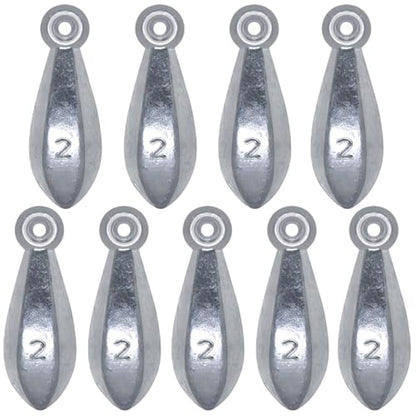 Fishing Weights Sinkers Bullet Fishing Weights Sinkers Ocean Saltwater | Surf Fishing Gear Fishing Assortment 1oz 2oz 3oz 4oz - size: 2oz-9pcs