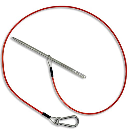 Fish Stringer for Spearfishing with Coated Stainless Steel Cable and Heavy Duty Carabiner (Float Fish Stringer)