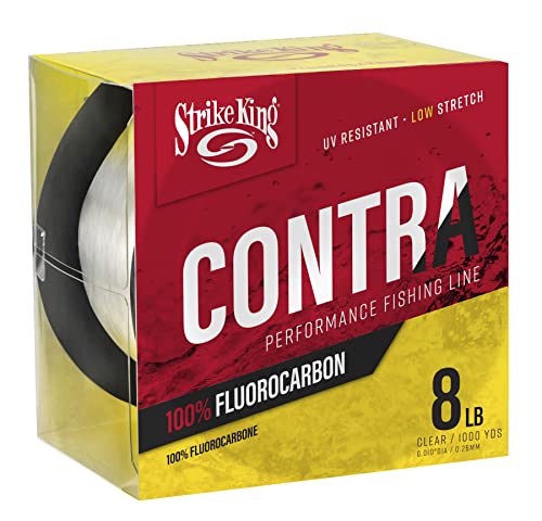 Strike King Contra Fluorocarbon Performance Fishing Line, UV-Resistant - style: 200-yard/8-pound