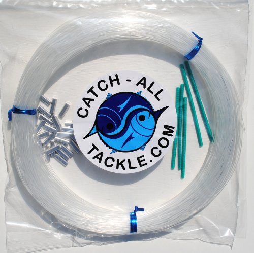 Monofilament Fishing Leader Kit 100yds 1.6mm-250lb Clear-Loop Protectors crimps