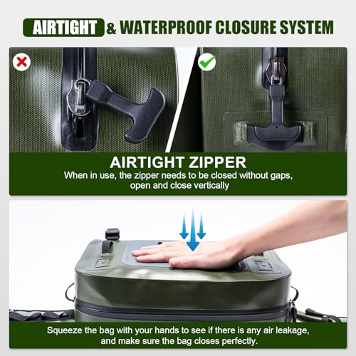 Goture Waterproof Fishing Waist Pack,IPX8 840D TPU Large Tackle Bag with Rod Holder,Airtight Zipper Closure,Fly Fishing Bag with Adjustable Waist Strap,Sling Fanny Pack with Lanyard,Forceps,Nipper - color: D3:Fly Fishing Bag with Knot Tying Tools