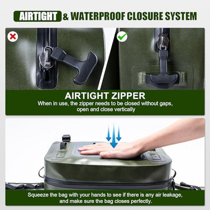 Goture Waterproof Fishing Waist Pack,IPX8 840D TPU Large Tackle Bag with Rod Holder,Airtight Zipper Closure,Fly Fishing Bag with Adjustable Waist Strap,Sling Fanny Pack with Lanyard,Forceps,Nipper - color: D3:Fly Fishing Bag with Knot Tying Tools