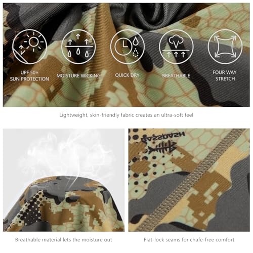 BASSDASH UPF 50+ UV Sun Protection Neck Gaiter Fishing Mask Hunting Kayaking Hiking Cycling Ski Sports - color: Open Terrain