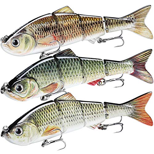 TRUSCEND Swimmax Easy Catch Fishing Lures with BKK Hooks, Wiggling, Vibrating, Rattling and Gurgling for More Bites, Heavy-Duty Dyneema Fiber Jointed Swimbaits for Bass, Trout, Crappie, Walleye, Pike - color: B2-4.7",0.6oz