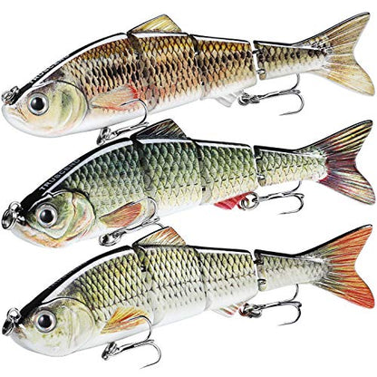 TRUSCEND Swimmax Easy Catch Fishing Lures with BKK Hooks, Wiggling, Vibrating, Rattling and Gurgling for More Bites, Heavy-Duty Dyneema Fiber Jointed Swimbaits for Bass, Trout, Crappie, Walleye, Pike - color: B2-4.7",0.6oz