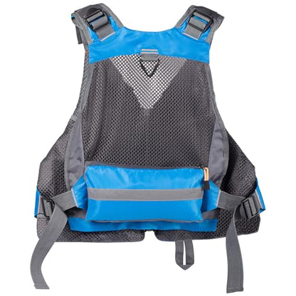 BASSDASH Strap Fishing Vest Adjustable for Men and Women, for Fly Bass Fishing and Outdoor Activities - color: Blue