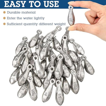 27 Pcs Bank Sinker Fishing Sinkers Weights Bank Weights for Ocean Saltwater Freshwater Surf Bass Catfish Fishing Casting Gear Tackle - size: 2 oz