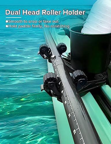 Kayak Paddle Holder, Kayak Accessories for Fishing, Dual Head Kayak Track Mount Accessories, Offset Paddle Holder for Kayaking, Kayak Rail Accessories - style: Offset Paddle Holder