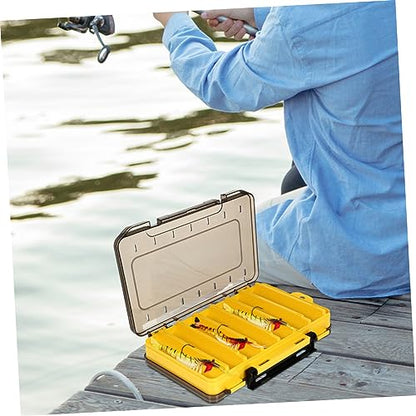 KOMBIUDA 2pcs Fishing Lure Storage Case Double-Sided Tackle Organizer for Baits and Hooks Durable Design with Internal Dividers Efficient Fishing Gear Management