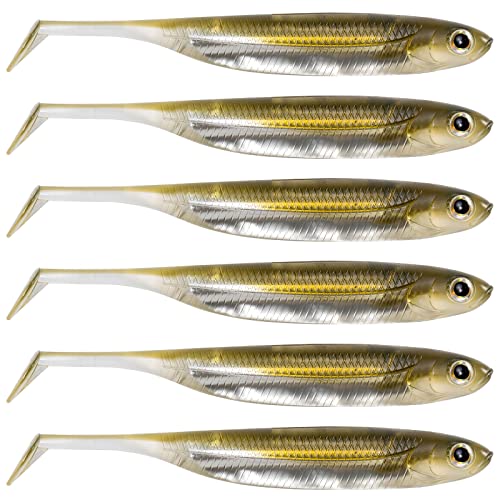 Dr.Fish Paddle Tail Swimbaits, Soft Fishing Lures for Bass Fishing 2.75-4.75 Inches, Freshwater & Saltwater Soft Plastic Baits Swim Shad Bait Minnow Lures Drop Shot - color: Pumpkinseed, size: 2.7"-6 Pack