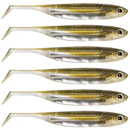 Dr.Fish Paddle Tail Swimbaits, Soft Fishing Lures for Bass Fishing 2.75-4.75 Inches, Freshwater & Saltwater Soft Plastic Baits Swim Shad Bait Minnow Lures Drop Shot - color: Pumpkinseed, size: 4.75"-5 Pack