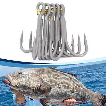 4X-Treble-Hooks-Saltwater-Big-Game-Fishing-Hooks Ultra Strong Stainless Size 3/0 1/0 2/0 4/0 5/0 - size: 1/0 Pack of 10