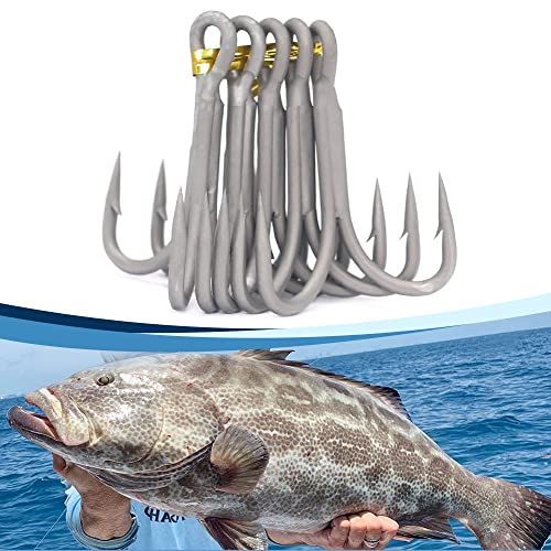 4X-Treble-Hooks-Saltwater-Big-Game-Fishing-Hooks Ultra Strong Stainless Size 3/0 1/0 2/0 4/0 5/0 - size: 2/0 Pack of 5